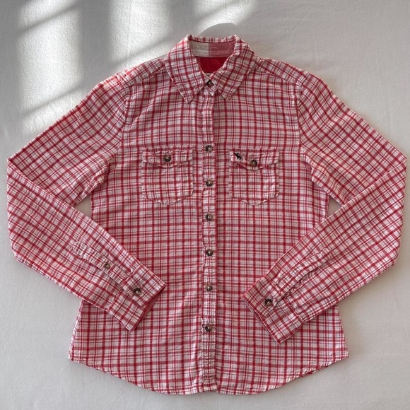 Abercrombie & Fitch Tops - Abercrombie & Fitch Red and White Plaid Casual Button-Down Shirt